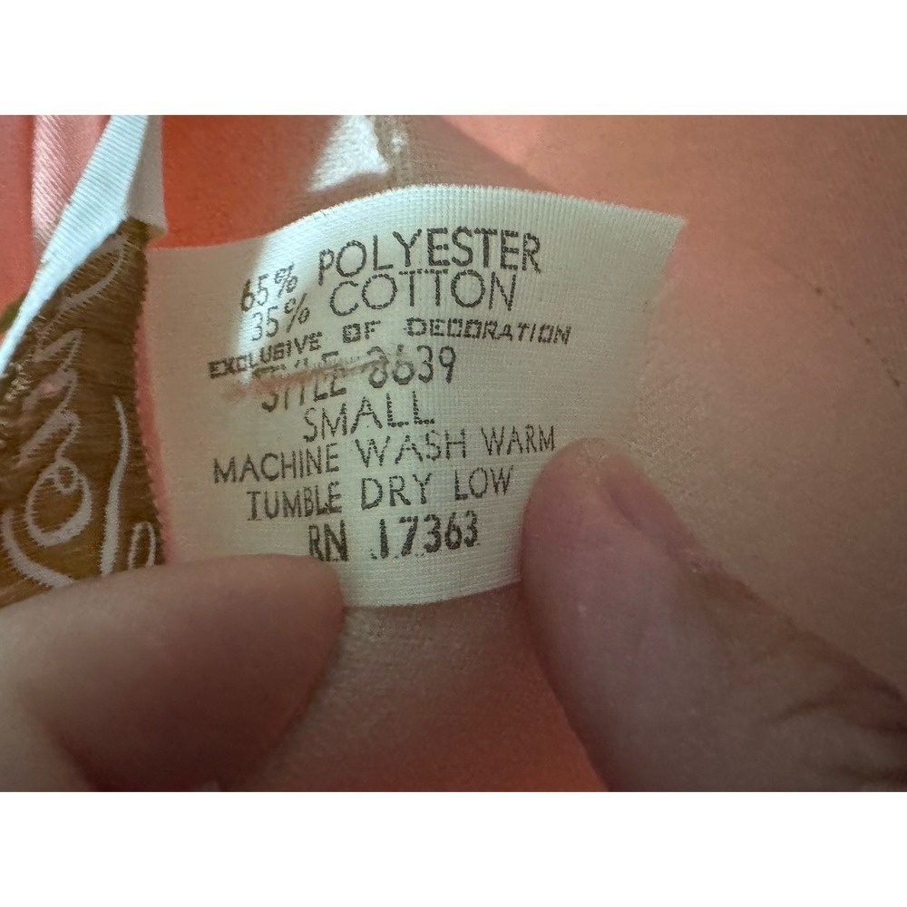 VTG Pink cotton house dress, pocket, snap front Small.‎ - Picture 6 of 6